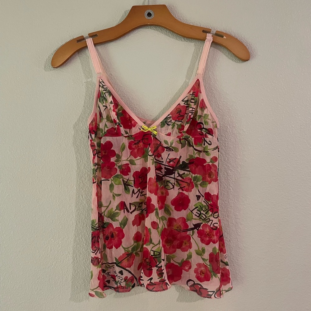Dolce & Gabbana Vintage Sheer Floral Scribble Cami